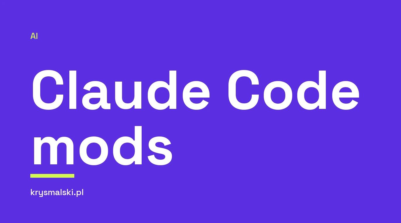 Napis na miniaturce Claude Code mods oraz opis wtyczek JS i TS do Claude Desktop.